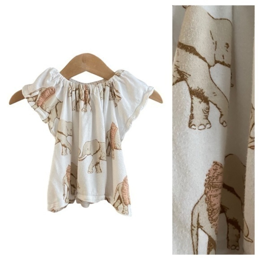 Milkbarn Elephant Tutus Organic Bamboo Top 3-6 months